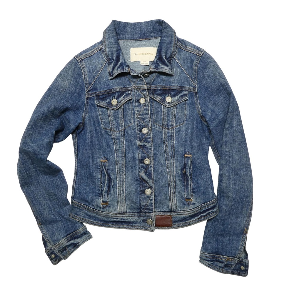 Pilcro‎ And The Letterpress Jacket Womens Small Blue Denim Button Front Pockets
